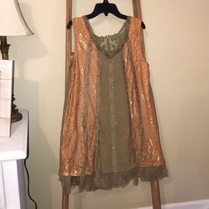 Rustic lace tank top